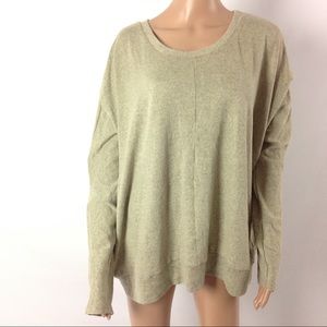 Meaneor Women Knit Top Size XXL Tan Longsleeve